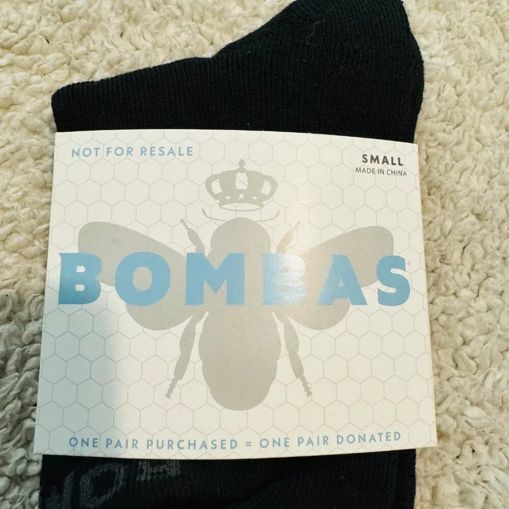 Bombas calf socks size small black honeycomb arch support stay up 3 pack‎ new